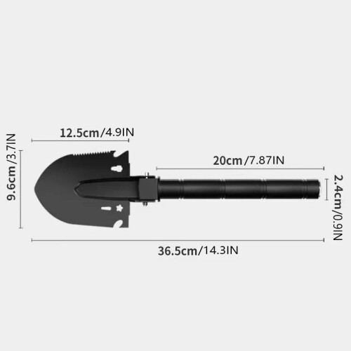 (Black)Multifunctional Outdoor Engineering Shovel, Portable and Practical Shovel for Digging, Beach 2