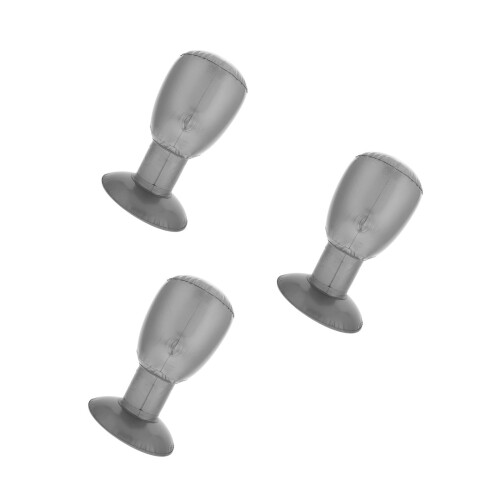 3Stk Inflatable Mannequin Kopf Für Perücken- Und Hat-Display Silber 2
