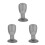 3Stk Inflatable Mannequin Kopf Für Perücken- Und Hat-Display Silber 5