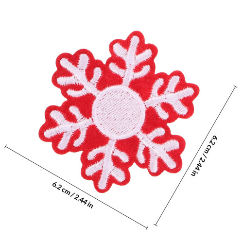 20Pièces Appliques Flocon Hiver À En Tissu Brodé 1