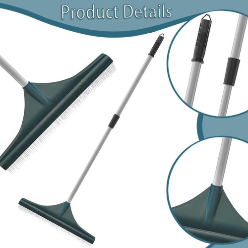 Artificial Turf Rake Telescopic Pole Multifunctional, Grass Brush Broom, Leaf Rake for Artificial Grass 2