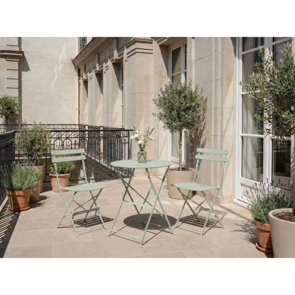 Bistro Set Folding FIORI Metal Grey