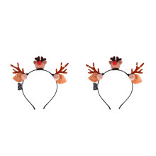 6Stk Weihnachts Haarband Mit Leuchtenden Rentier, Haarreifen