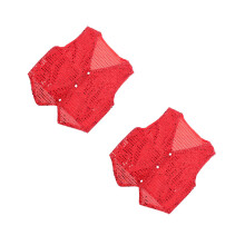 2Stk Rote Sequinweste Kinder Performance Kostüm Komfort & Stil