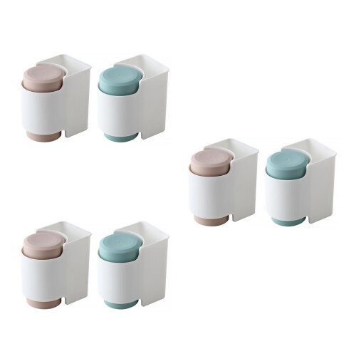 3Sets Wandhängender Zahnbürstenhalter Mit Becher, Bunt, Hochwertig 2