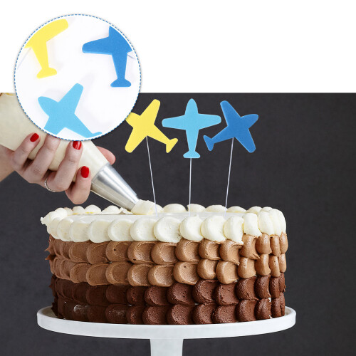 45Pièces Cake Picks Avion Eva Coloré Décor Gâteau Cupcake 2