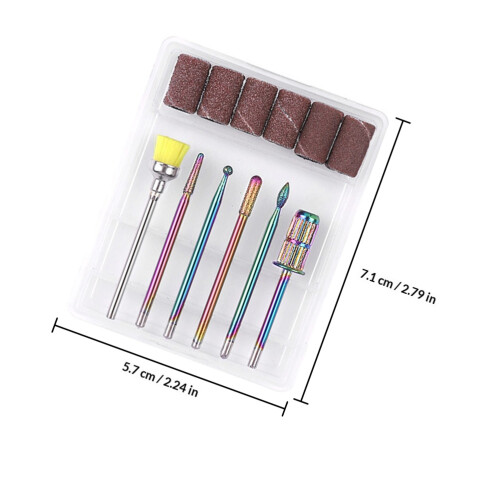 1Ensemble Forets À Ongles En Acier Et Quartz Pour Perceuse 1