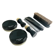 Set De Chaussures Noir Crème Et Brosse Nettoyage Durable