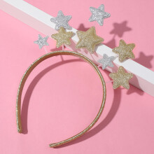 10Stk Glitzer Weihnachtsstern Haarreif Mit Pentagramm Spielerisch Gold