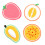 4Pièces Éponges Cuisine Antirayures Forme Fruit Multicolores 3