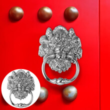 1Poignée De Porte Zinc Argentée Décorative Durable