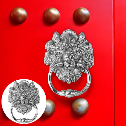 1Poignée De Porte Zinc Argentée Décorative Durable