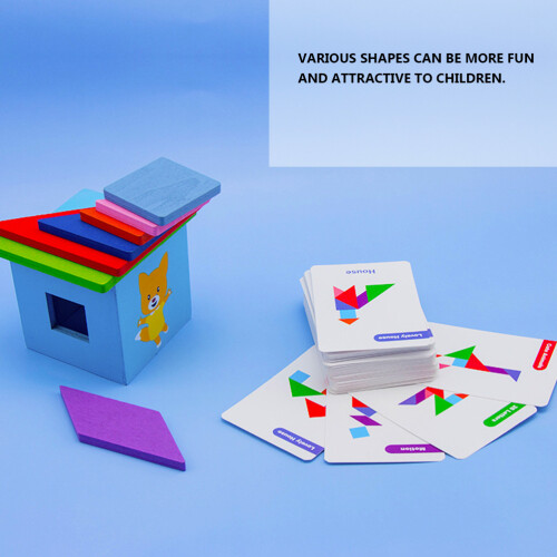 1Ensemble Puzzle Tangram Bois Jouet Éducatif Enfant 2