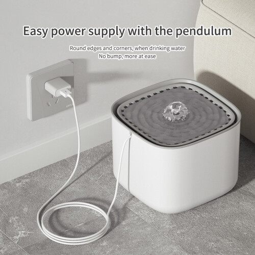 (MJSJ-White Regular,USB)Fontana automatica per gatti da 3 litri - Distributore elettrico USB di grande 2