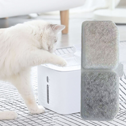(8 PCS)Cat Drinker Replacement Activated Carbon Filter Rectangular Pet Dog Waterer Cartridge Filter 2