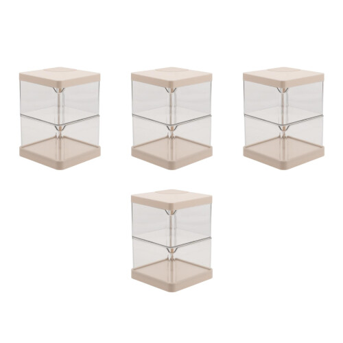 4Pièces Boîte Rotative Multi-Niveaux Beige Pour Et Cosmétiques 2