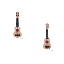 2Stk Simulation Ukulele Spielzeug Für Kinder in Hellbrauner Farbe