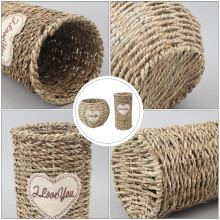 2Pièces Corbeilles Tressées Beige Stable Pour Fleurs Séchées