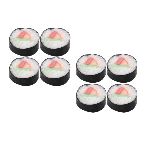 8Pièces Simulation Sushi Boules De Riz PVC Multicolores Pour Décor 1