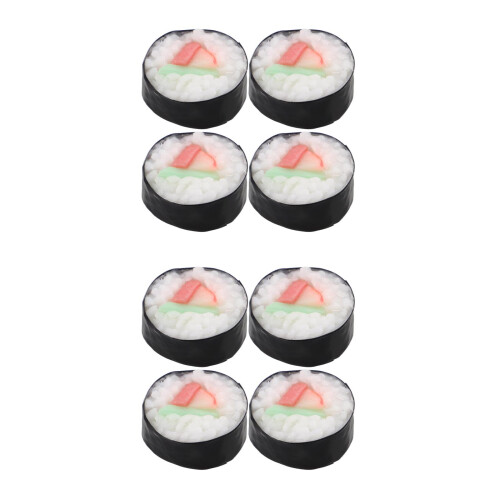 8Pièces Simulation Sushi Boules De Riz PVC Multicolores Pour Décor 2