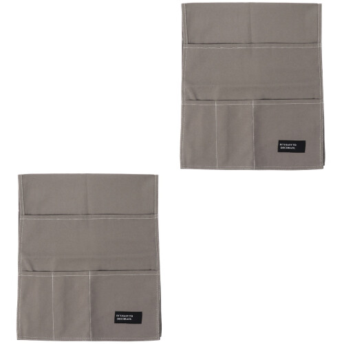 2Stk Sofa Armlehnen Organizer Aus Baumwolle in Hellgrau Mit 4 Fächern 1
