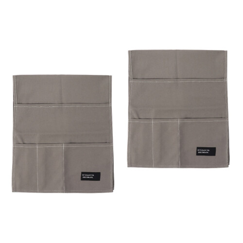 2Stk Sofa Armlehnen Organizer Aus Baumwolle in Hellgrau Mit 4 Fächern 2