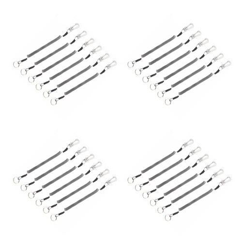 24Pièces Attaches Élastiques Rétractables Accessoires Gris PU 2
