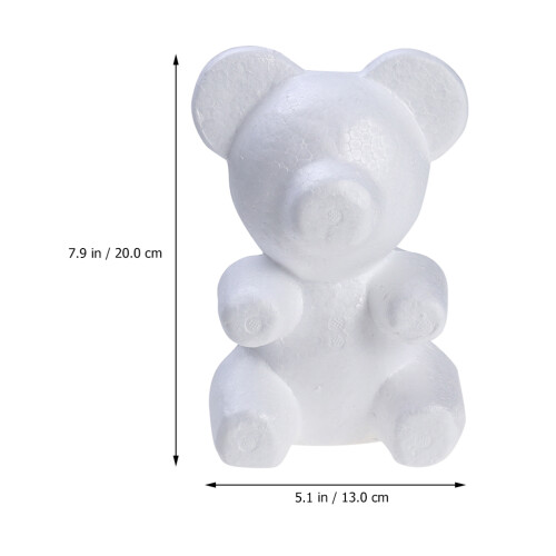 2Pièces Supports Ours Blancs En Mousse Pour Sculpture Fleurs 1