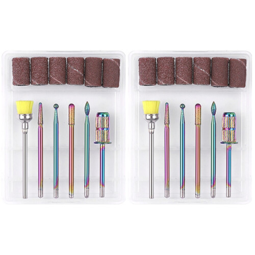 2Sets Wolframstahl Nagelfeilen Set Multifunktional Polier Fräser 1
