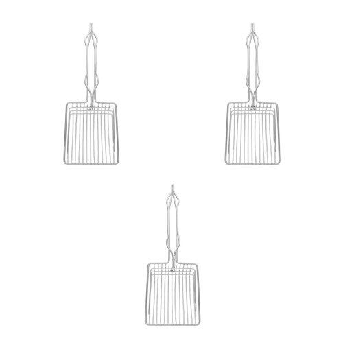 3Pièces Ramasse-Crottes Acier Inoxydable Pelle Litière Chat Résistante 2