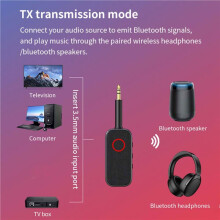 6.0 Ontvanger/Zender met 3,5 mm AUX-Aansluiting, Audio-Converter voor in Het Vliegtuig, op Reis, voor in de Auto, Tv en Computer