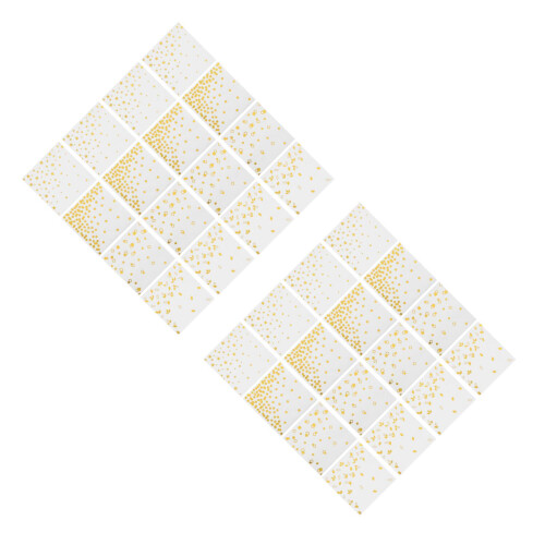 2Pièces Serviettes Papier Blanches Or Foil Élégantes Pour 2