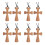 8Pièces Pendentifs Croix En Bois Clair Design Conique Élégant 2