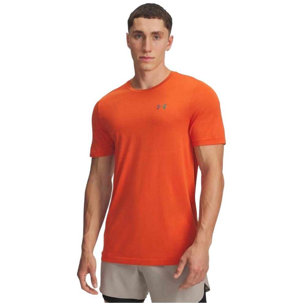 Under Armour (M, ) Mens Vanish Elite Seamless T-Shirt Orange