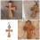 8Pièces Pendentifs Croix En Bois Clair Design Conique Élégant 9