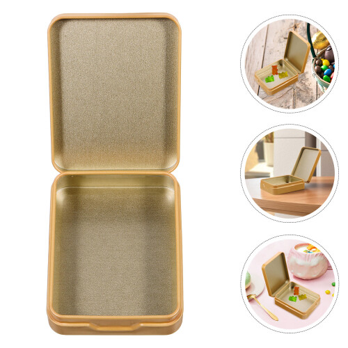 1Mini Boîte En Étain Pour Rangement, Rectangulaire Métal