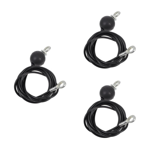 3Pièces Câble Acier Boucles Accessoire Machine Gym Noir Résistant 1
