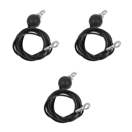 3Pièces Câble Acier Boucles Accessoire Machine Gym Noir Résistant 2