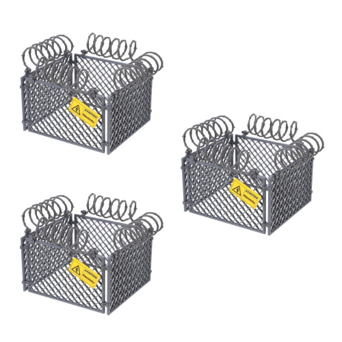 3Pièces Mini Clôture En ABS Grise Protection Et Jeux De Construction