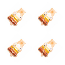 4Pièces Instrument Musical Bébé Xylophone Bois Métal Couleurs Vives