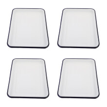 4Pièces Plat Rétro Émaillé Rectangle Résistant Haute Température