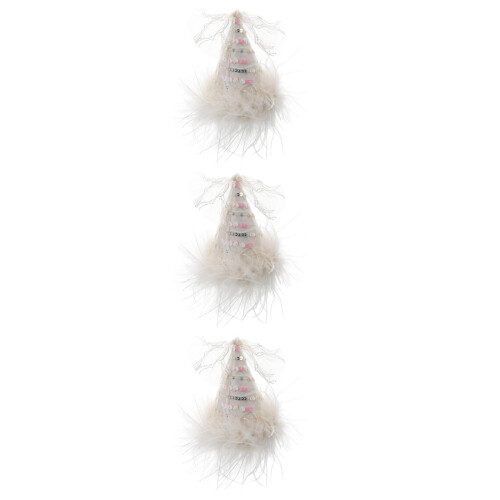 3Pièces Barrette Chapeau Plume Paillettes Accessoires 1