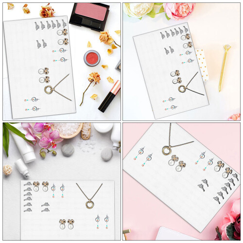 8Pièces D'éponge Blancs Pour Présentoir Bijoux Protège 2