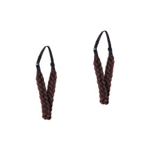 2Stk Braided Headband Brown Elastisches Geflochtenes Haarband Frauen
