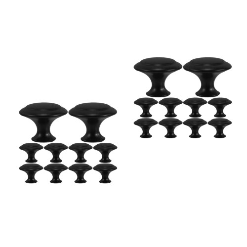 24Pièces Boutons De Zinc Noir Design Pour Armoire 1