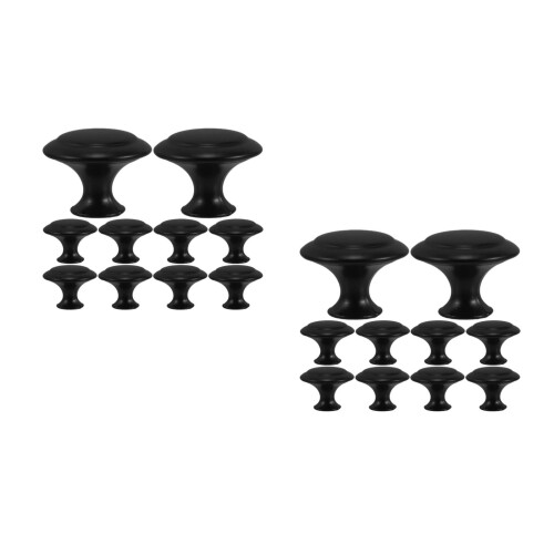 24Pièces Boutons De Zinc Noir Design Pour Armoire 2
