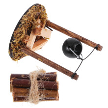 2Sets Miniatuur Poppenhuis Brandhout En Hangende Pot Decoratie Multi