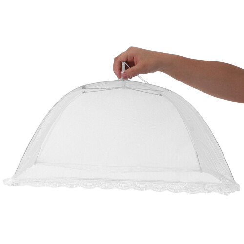 2St Witte Vouwbare Voedselhoes Polyester Mesh Tegen