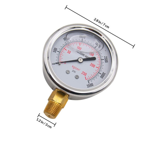1St Rvs Oliegevulde Drukmeter Voor Auto Water En Gas 1