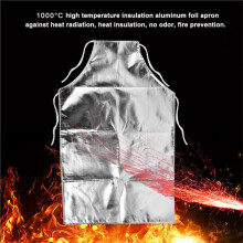 Hitzebeständige Aluminiumfolienschürze, Hochtemperatur-Arbeitsschürze Aus Aluminiumfolie für Grillen, Basteln, Herstellen, Kochen und Schweißen